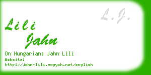 lili jahn business card